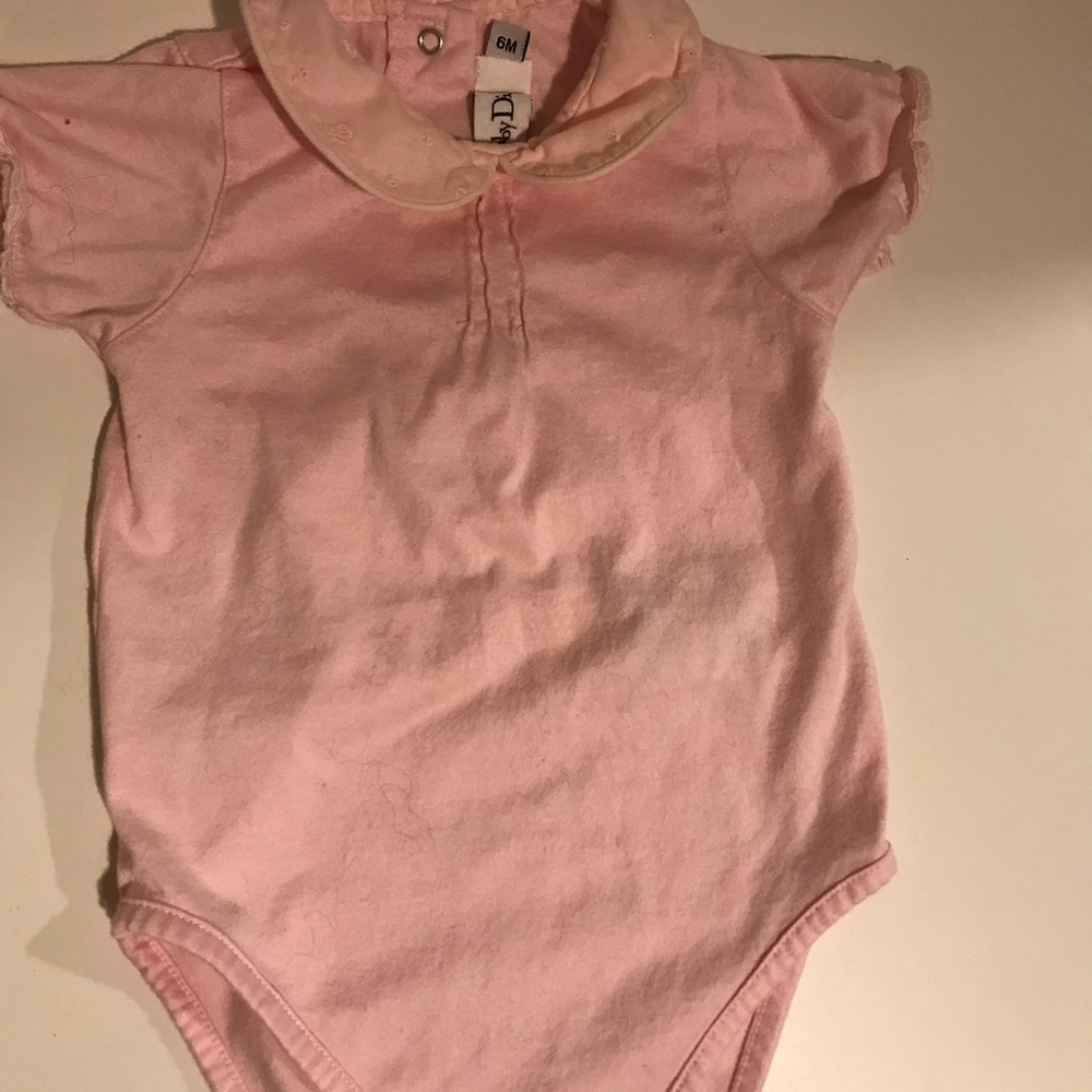 Christian Dior baby girl onesie 6 months pale pink